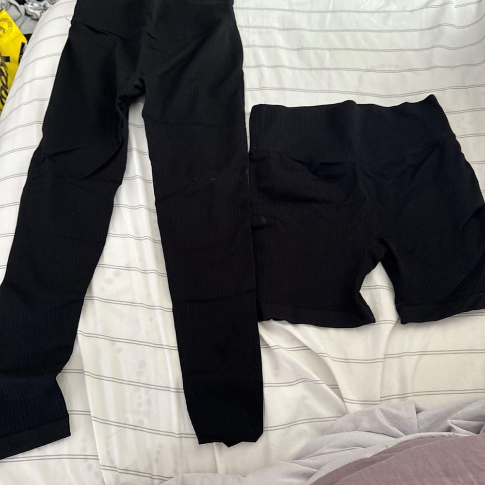 Black leggings and biker shorts